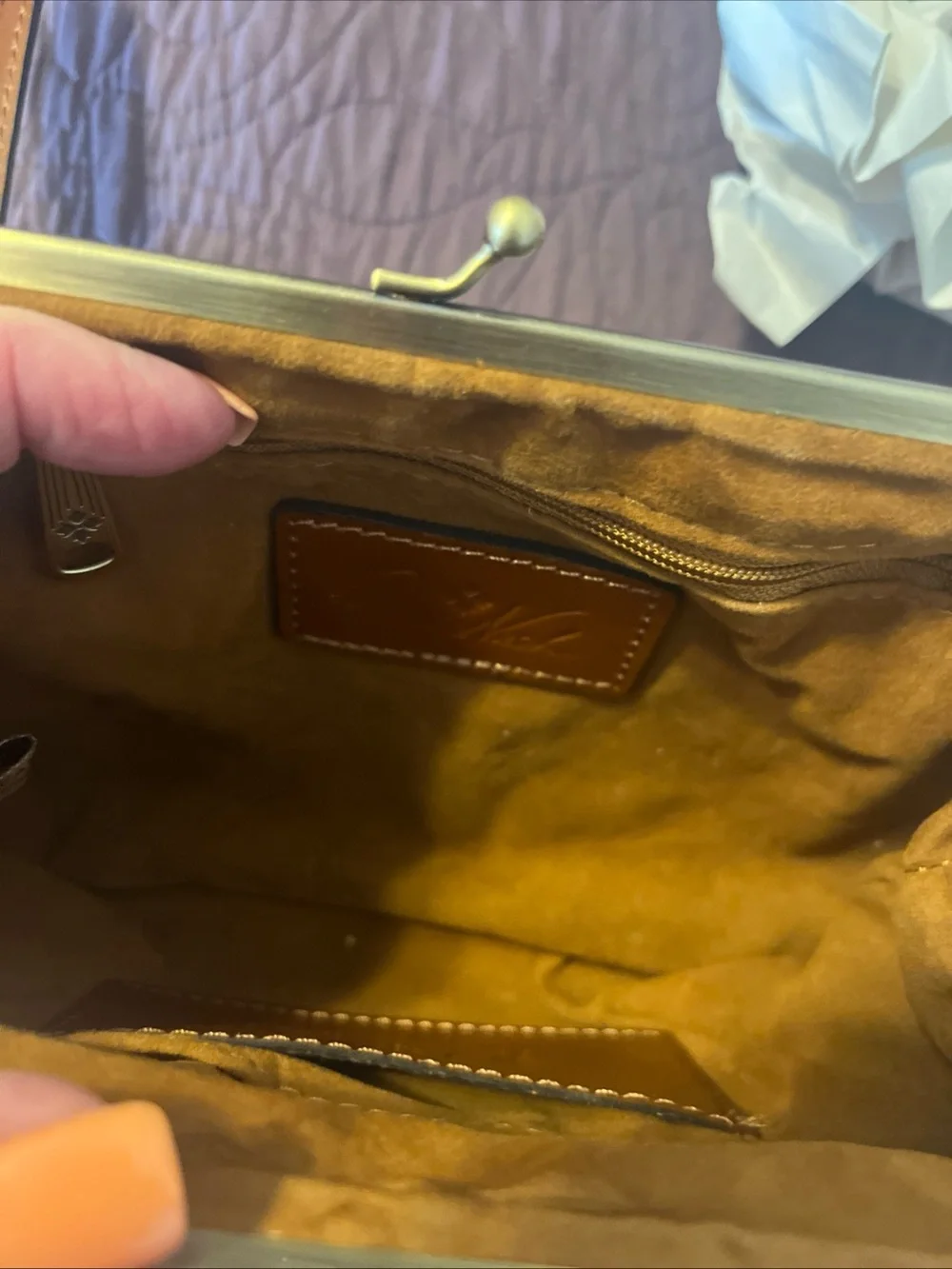 Patricia Nash Mustard Floral Kisslock Wristlet